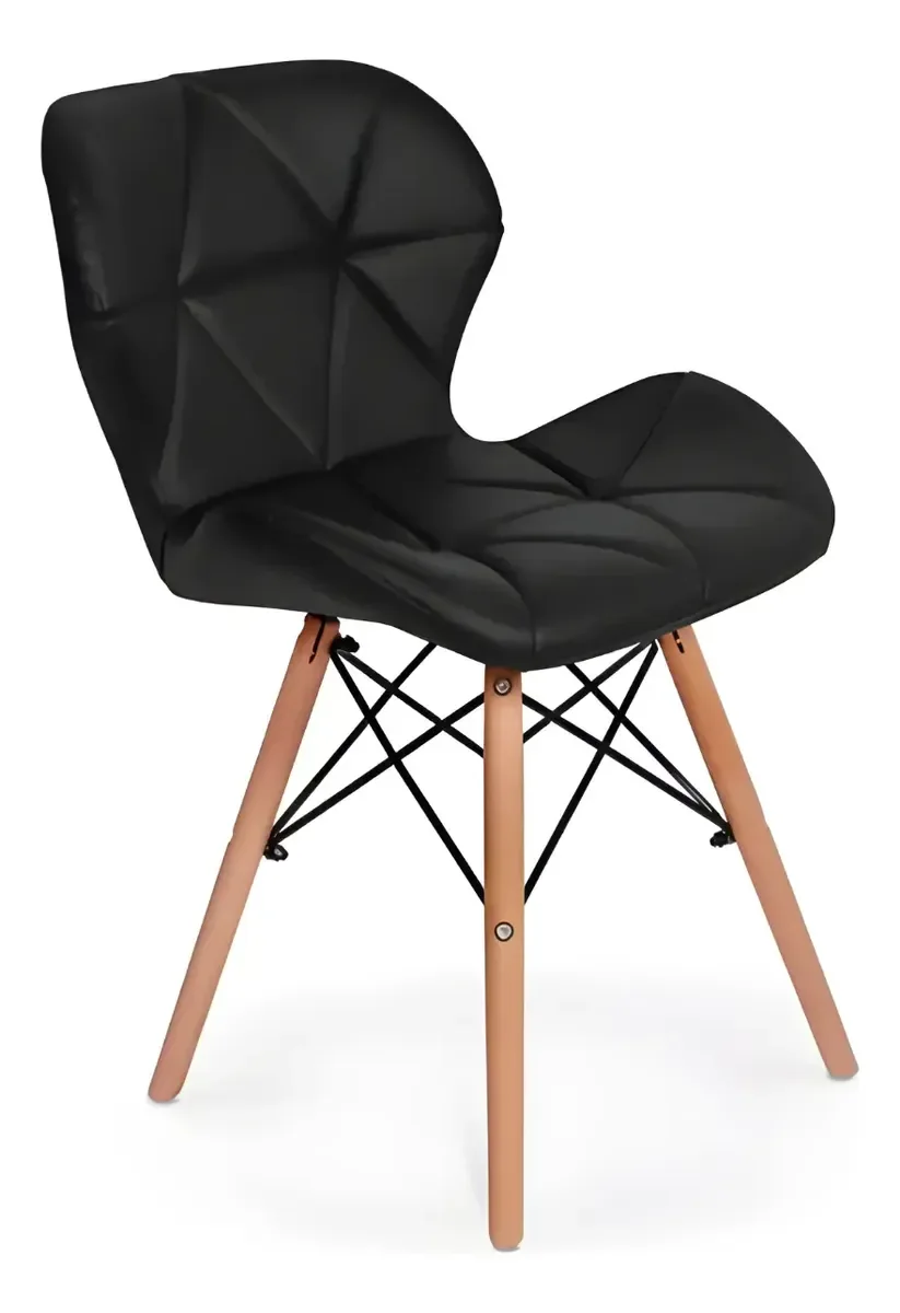 Upholstered chair with wooden legs